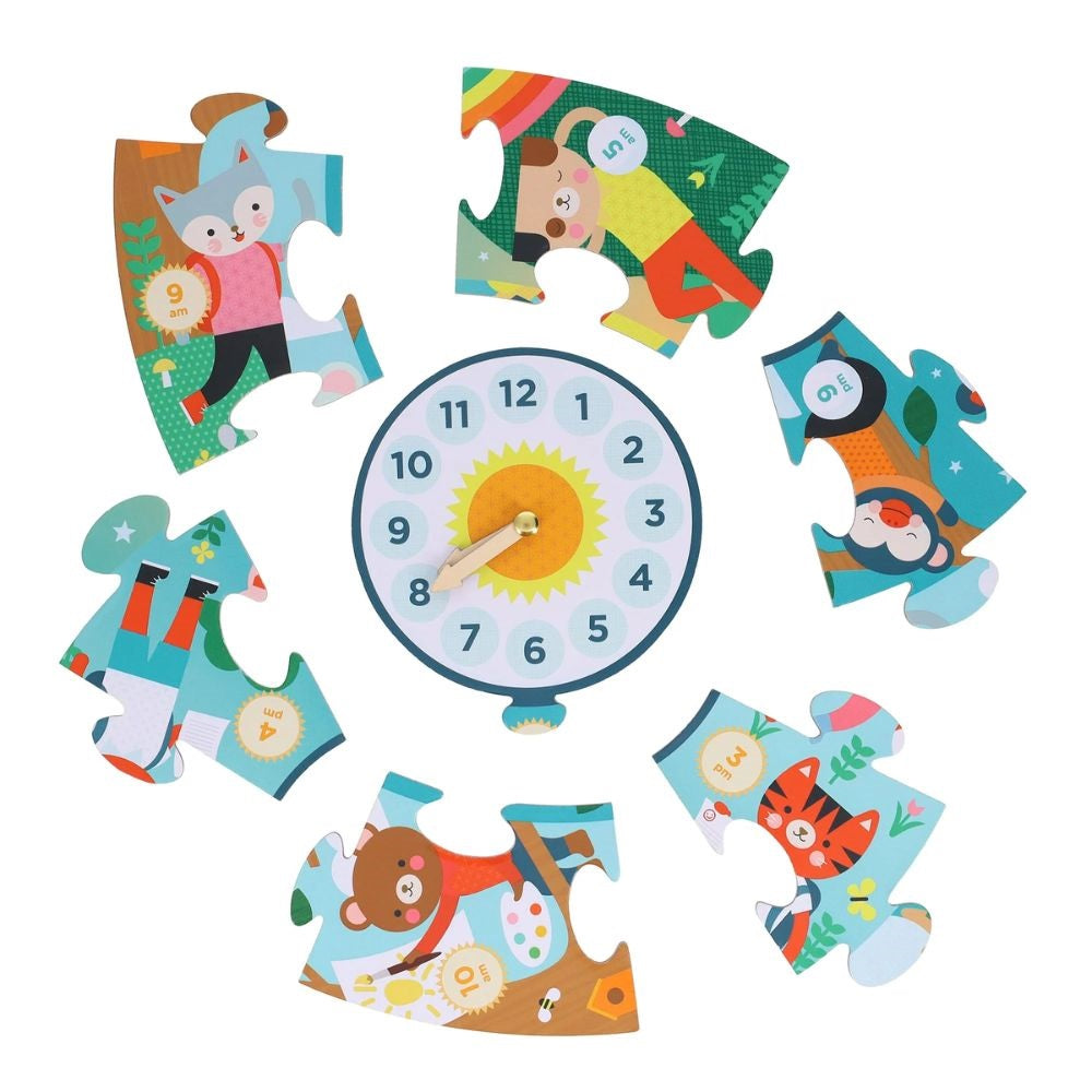 Petit Collage Tell The Time Floor Puzzle - 25pcs Wonky