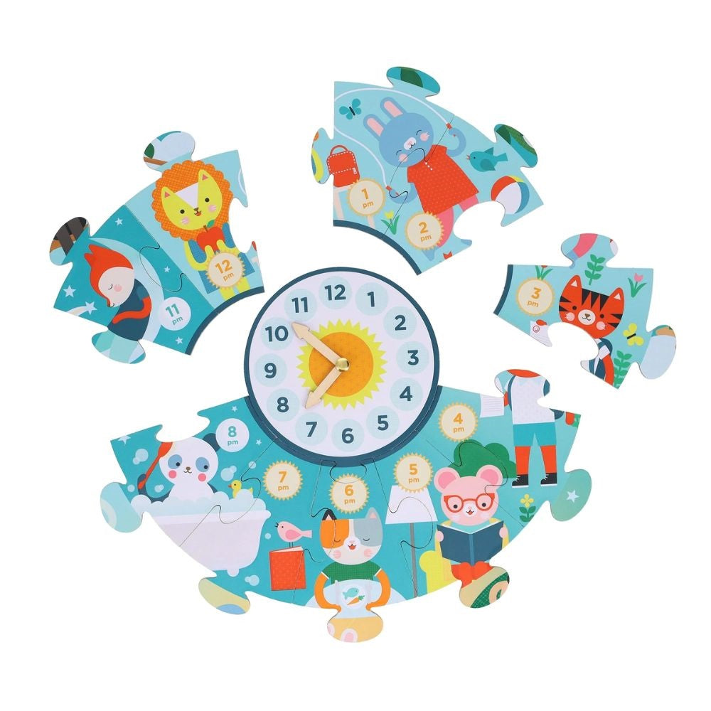 Petit Collage Tell The Time Floor Puzzle - 25pcs Wonky