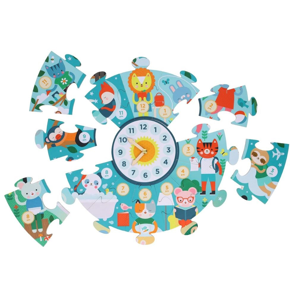 Petit Collage Tell The Time Floor Puzzle - 25pcs Wonky