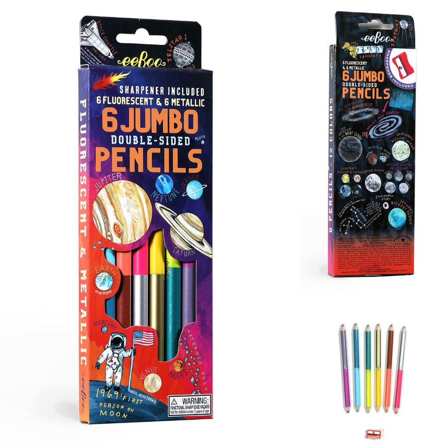 eeBoo Solar System 6 Jumbo Double-Sided Pencils