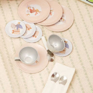 Tin Tea Set In A Wicker Basket - Gifts For Kids 3 Yrs+