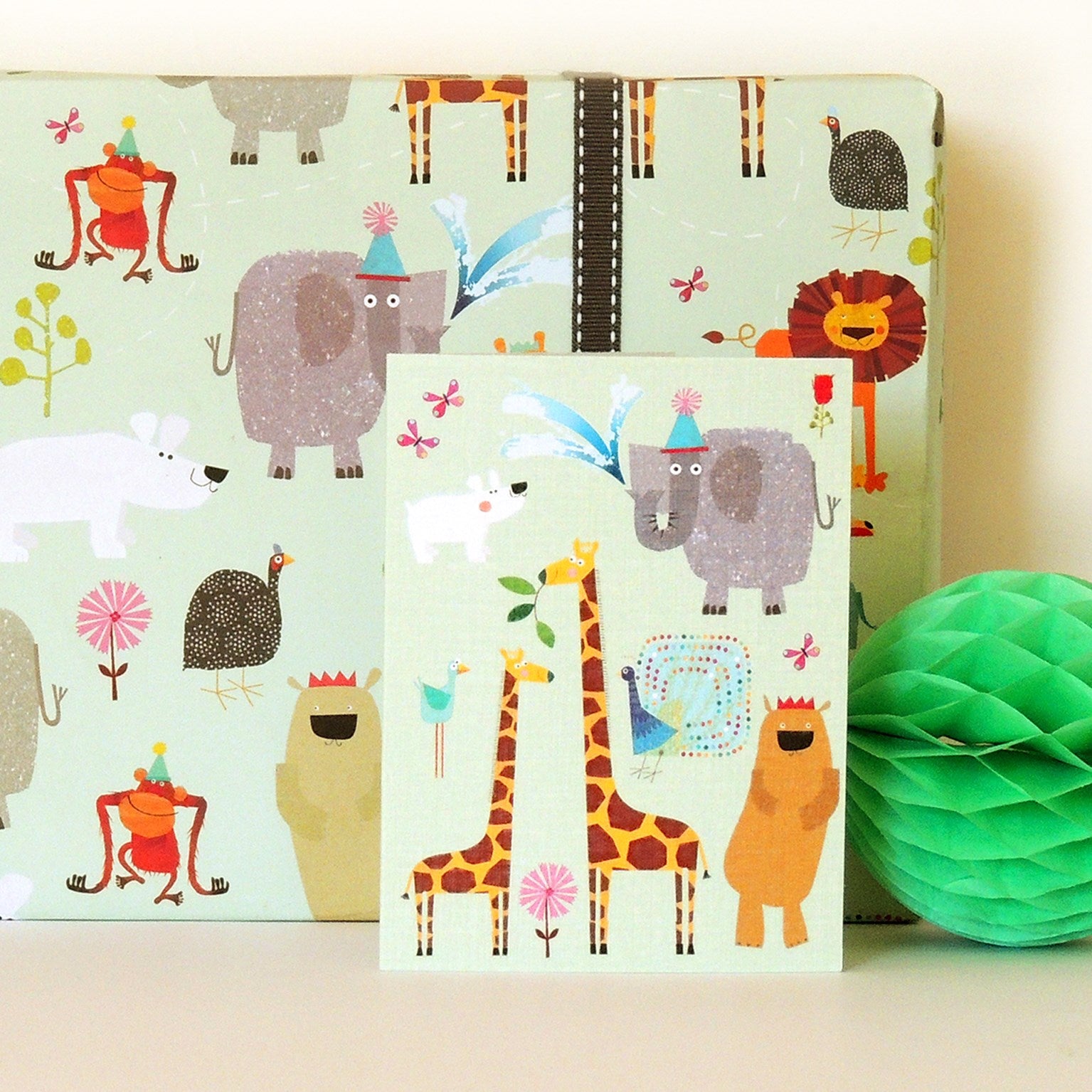 wild animals kids birthday card