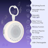 Zello Portable Nightlight & White Noise Machine Baby Sleep Aid