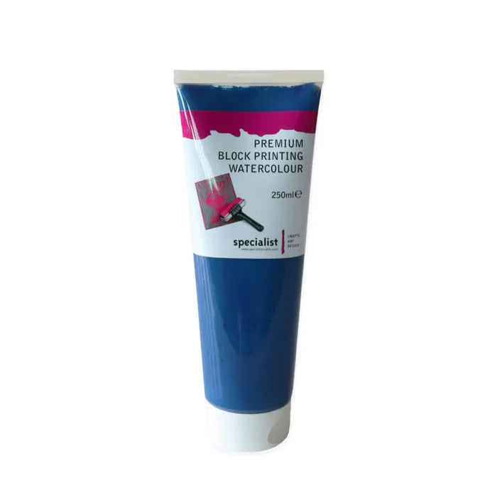 Specialist Crafts Premium Block Printing Watercolour Blue - 250ml Tubes