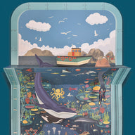 Deep blue seascape clockwork soldier