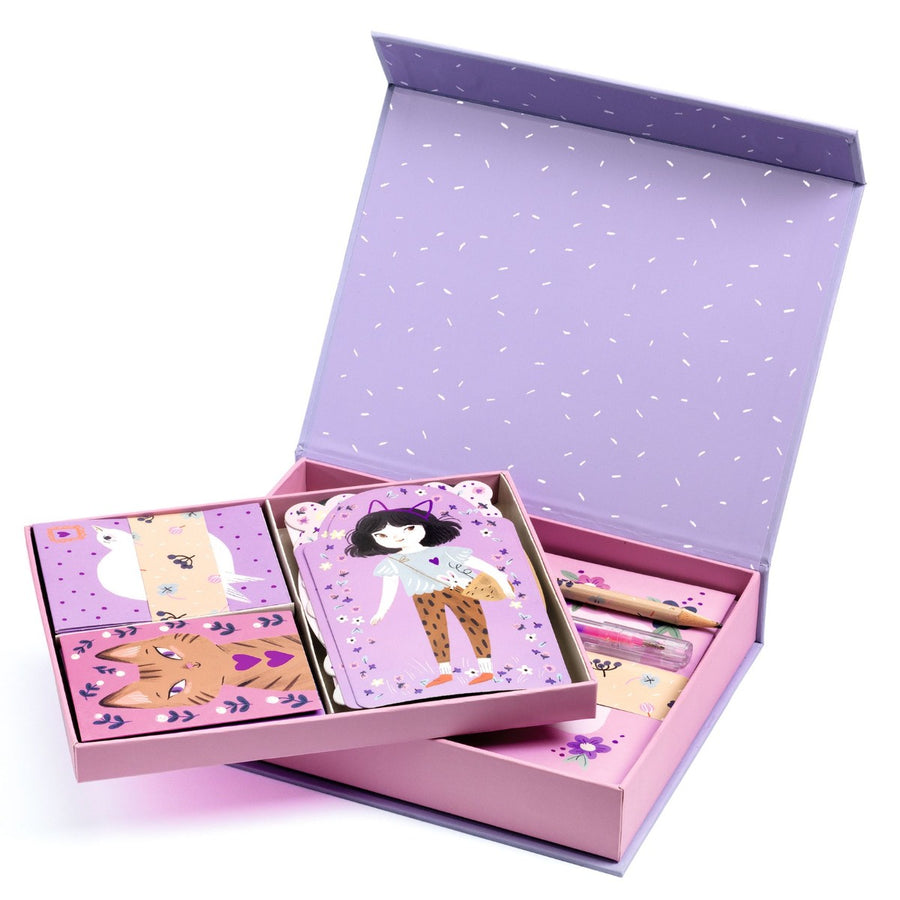 Djeco Lovely Paper - Lucille Correspondence Set - Kids Stationery Set DD03670