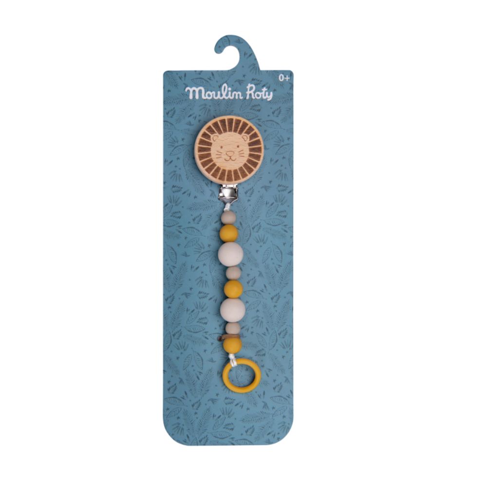 Moulin Roty Wooden Lion Soother Clip