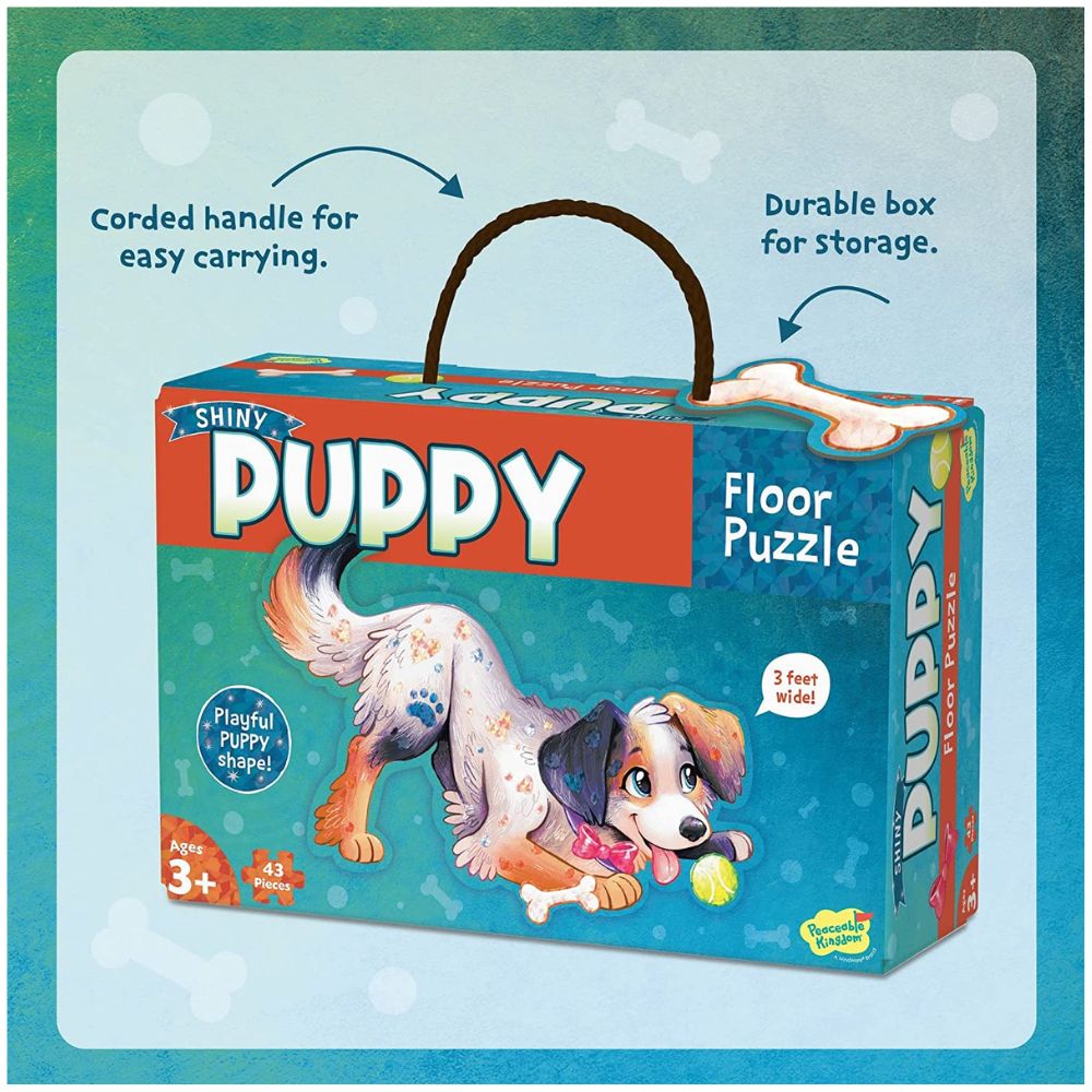 Peaceable kingdom shiny puppy floor puzzle