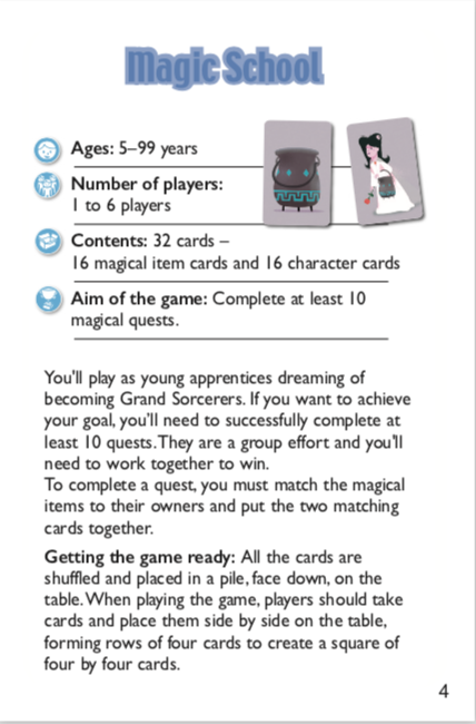 Magical school card game